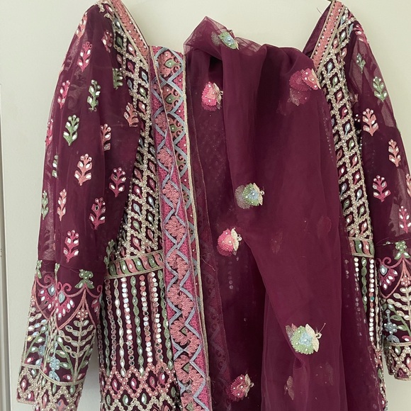 Burgundy Anarkali/ gown - Picture 8 of 9